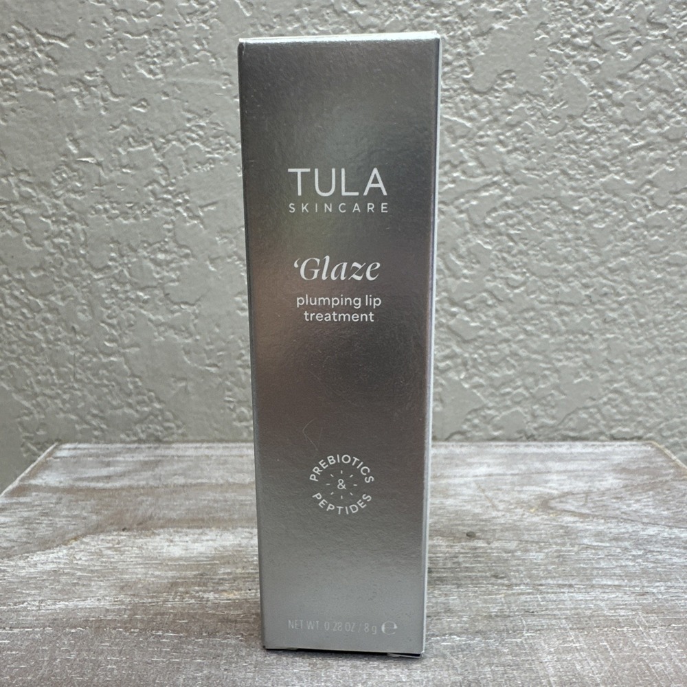 $14 🌙 NIB TULA Skincare 'Glaze Plumping Lip Treatment in ICED 0.28oz NEW